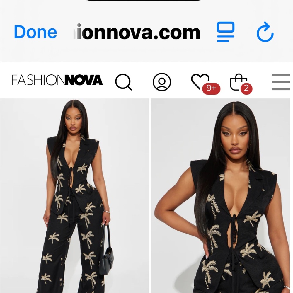 Fashion Nova Black Floral Jumpsuit with Wide-Leg Design